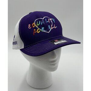 LGBTQ+ Pride Snapback Mesh Purple Trucker Hat Equality For All Ask My Pronouns